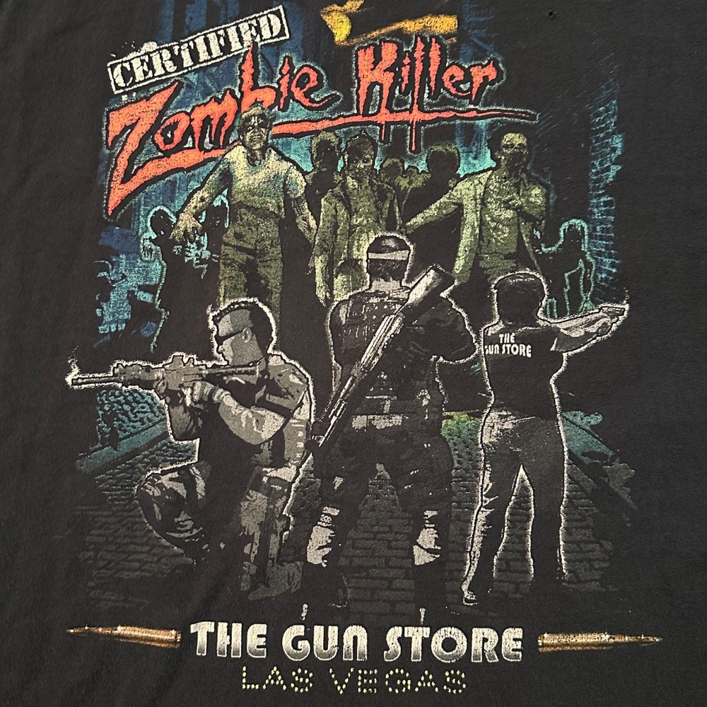 Certified Zombie Killer The Gun Store Y2K Tee - Picture 3 of 5